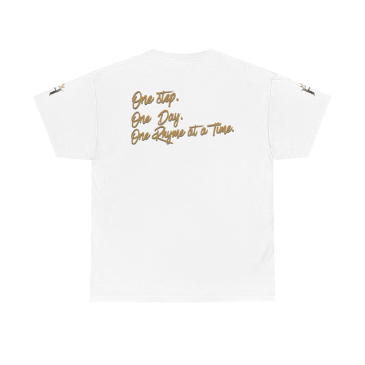 Inspirational Script Tee — "One Step. One Day. One Rhythm at a Time" Cotton Shirt