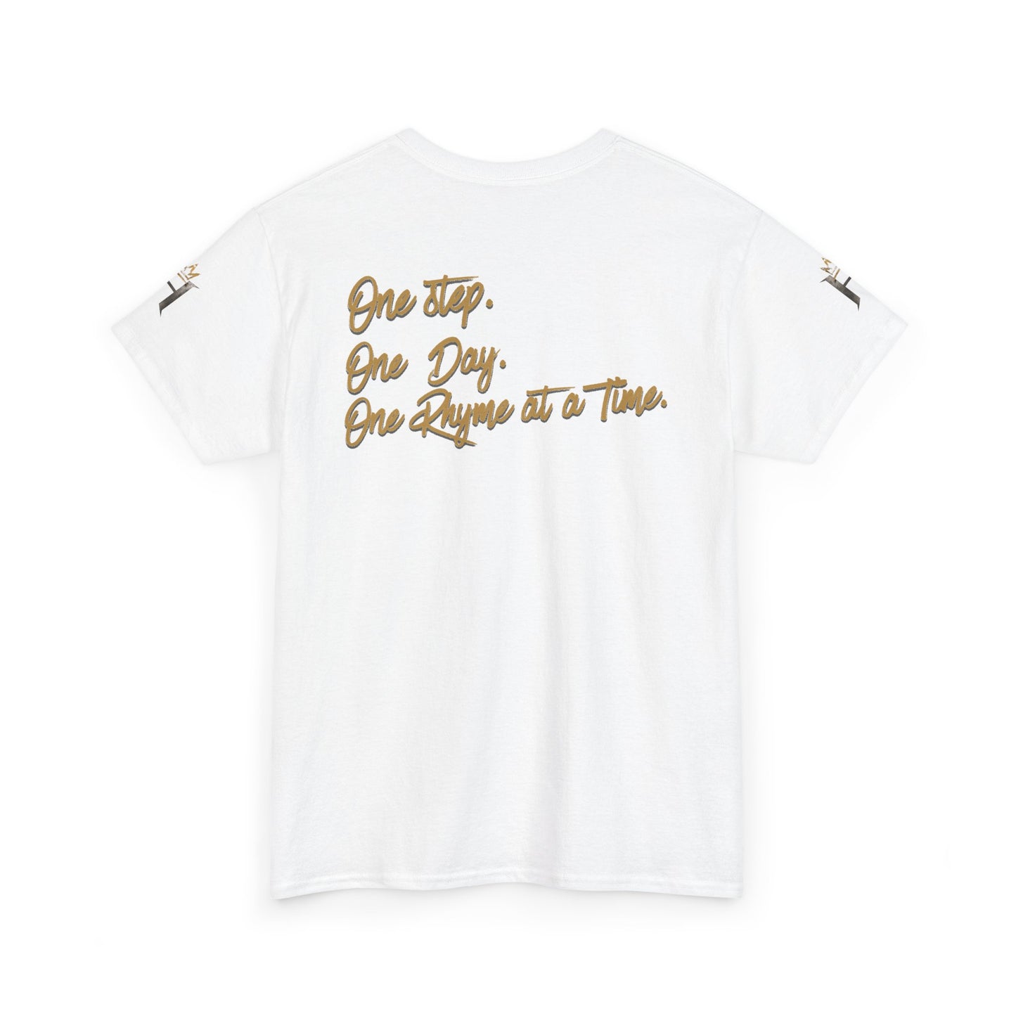 Inspirational Script Tee — "One Step. One Day. One Rhythm at a Time" Cotton Shirt