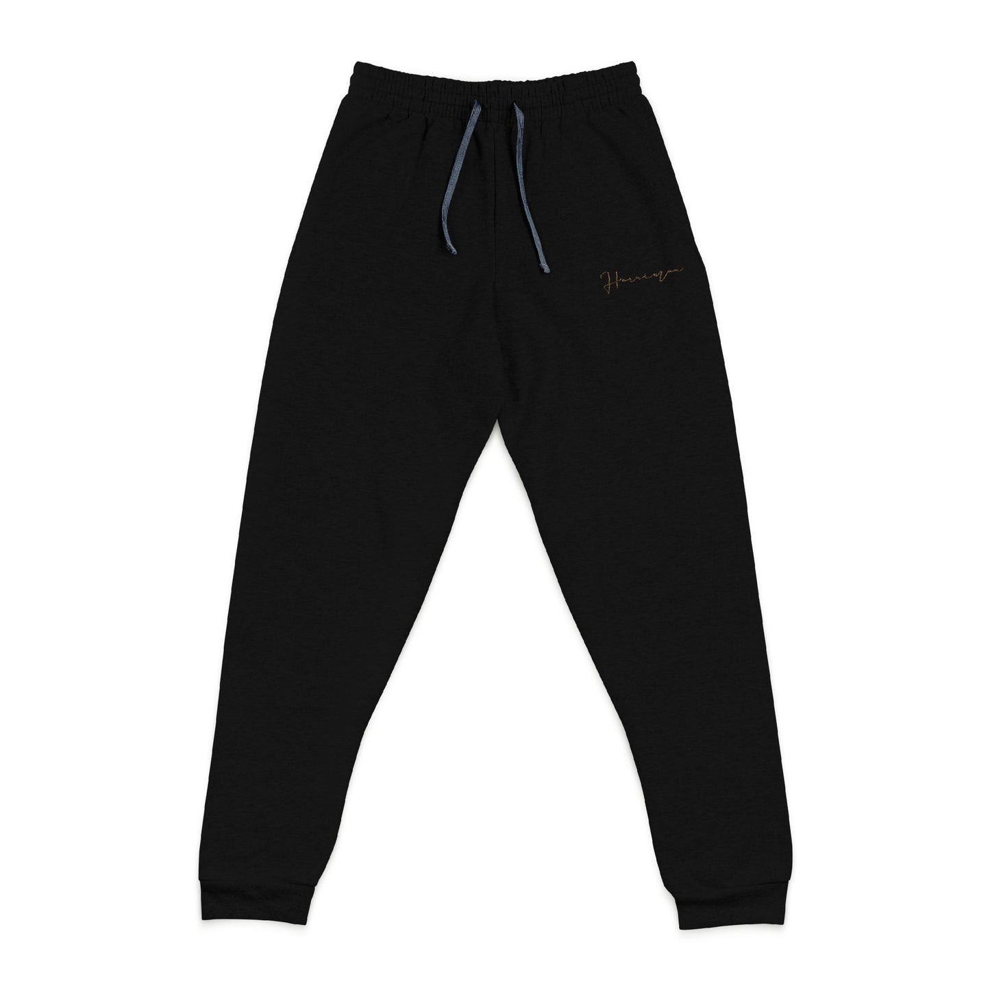 Embroidered Joggers — Minimal Grey Sweatpants with Subtle Stitching
