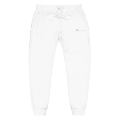 Embroidered Minimal Script Sweatpants — Cozy Fleece Joggers